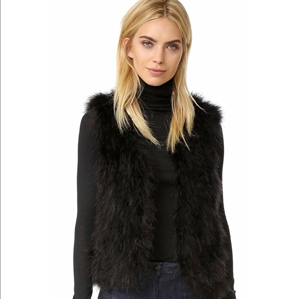 Club Monaco black fur vest